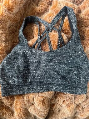 lululemon athletica Heathered Black energy bra size 4